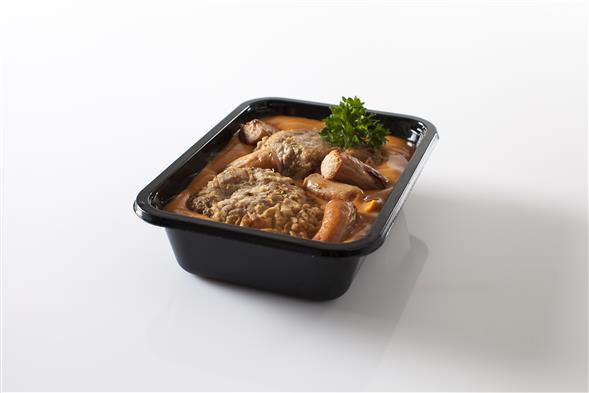 Mørbradgryde - Svinemørbrad, pølser og rød pebersauce -Frost