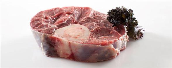 Kalveskank i skiver (osso buco) - 1,8 kg.