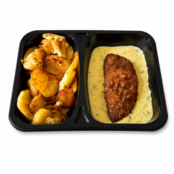 Gordon Bleu med pommes sauté og bearnaisesauce
