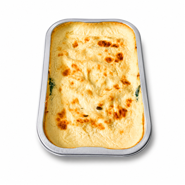 Cannelloni med spinat, bechamel og parmesan.